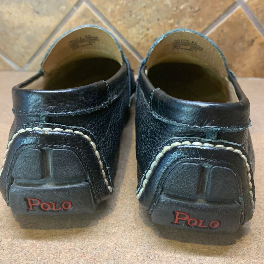 Polo Ralph Lauren Telly Sz 9D Black Leather Casual Penny Loafer Driving Shoes - Picture 9 of 16